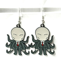 Amy Foxy Style Handmade Earrings - Horror Character Charms with Silver Hooks: Slim Guy
