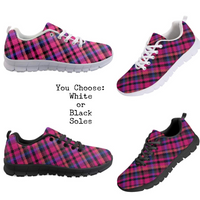 Pink Plaid Kitty Kicks™️ CLASSIC WALKING SHOES **REQUEST A PREORDER INVOICE** ($5 deposit will be applied to your full invoice)