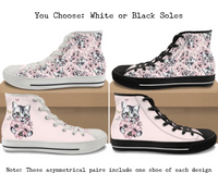 Floral Kitty CANVAS HIGH TOP SHOES **REQUEST A PREORDER INVOICE**