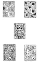 Mystical Monkey Toes - Beautiful Assortment Adult Coloring Sheets With Stackable Crayon