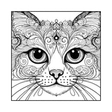 Mystical Monkey Toes - Beautiful Cat Face Coloring Sheets With Stackable Crayon