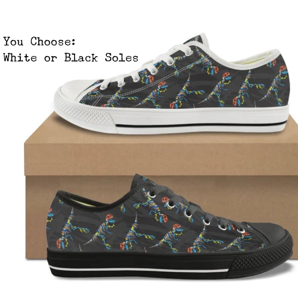 Skeleton Dinos CANVAS LOW TOP SHOES **REQUEST A PREORDER INVOICE**