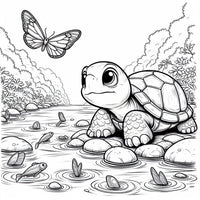 Mystical Monkey Toes - Adorable Turtle Coloring Sheets With Stackable Crayon