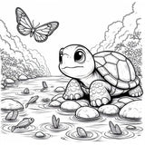 Mystical Monkey Toes - Adorable Turtle Coloring Sheets With Stackable Crayon