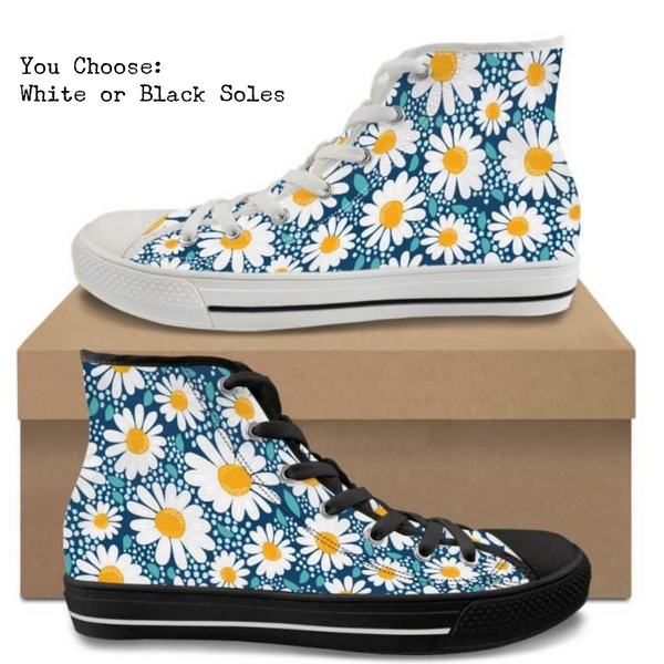 Daisies CANVAS HIGH TOP SHOES **REQUEST A PREORDER INVOICE**