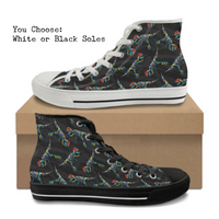 Skeleton Dinos CANVAS HIGH TOP SHOES **REQUEST A PREORDER INVOICE**