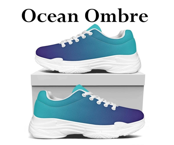 Ombre Ocean Kitty Kicks™️ MODERN WALKING SHOES **REQUEST A PREORDER INVOICE** ($5 deposit will be applied to your full invoice)