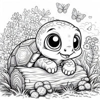Mystical Monkey Toes - Adorable Turtle Coloring Sheets With Stackable Crayon