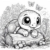Mystical Monkey Toes - Adorable Turtle Coloring Sheets With Stackable Crayon