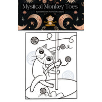 Mystical Monkey Toes - Funny Stripper Cat Adult Coloring Sheets With Stackable Crayon