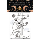 Mystical Monkey Toes - Funny Stripper Cat Adult Coloring Sheets With Stackable Crayon