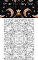 Mystical Monkey Toes - Mandala Coloring Sheets With Stackable Crayon