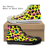 Yellow Cheetah CANVAS HIGH TOP SHOES **REQUEST A PREORDER INVOICE**