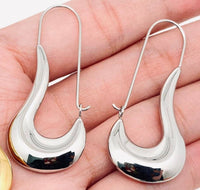 Mio Queena - Melting Hoop Stainless Steel Earrings