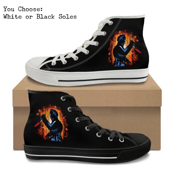 Halloween Terror Kitty Kicks™️ CANVAS HIGH TOP SHOES **REQUEST A PREORDER INVOICE** ($5 deposit will be applied to your full invoice)