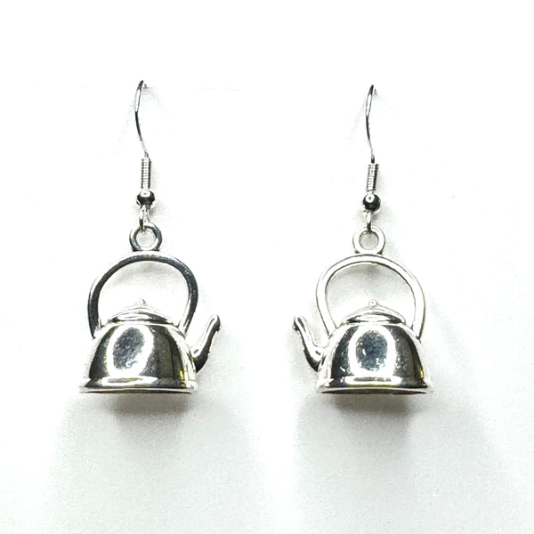 Amy Foxy Style Handmade Earrings - 3D Tea Kettle Teapot Charms