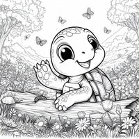 Mystical Monkey Toes - Adorable Turtle Coloring Sheets With Stackable Crayon