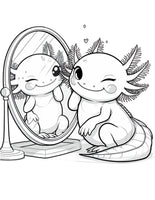 Mystical Monkey Toes - Adorable Axolotl Coloring Sheets With Stackable Crayon