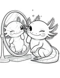 Mystical Monkey Toes - Adorable Axolotl Coloring Sheets With Stackable Crayon