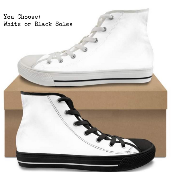 SOLID WHITE Kitty Kicks™️ CANVAS HIGH TOP SHOES **PREORDER** ETA 4-5 WEEKS