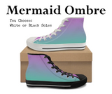 Mermaid Ombre CANVAS HIGH TOP SHOES **REQUEST A PREORDER INVOICE**