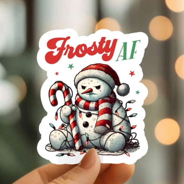 Mystical Monkey Toes - Frosty AF Snowman Vinyl Sticker