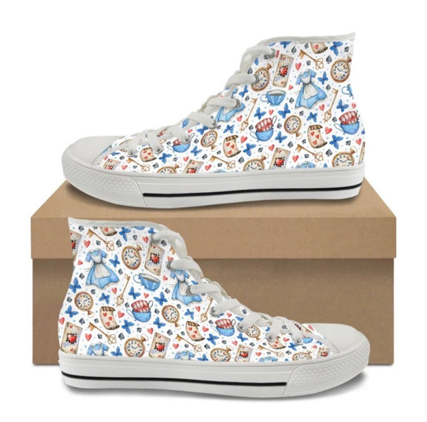Alice Kitty Kicks™️ CANVAS HIGH TOP SHOES **REQUEST A PREORDER INVOICE** ($5 deposit will be applied to your full invoice)
