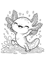 Mystical Monkey Toes - Adorable Axolotl Coloring Sheets With Stackable Crayon