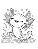 Mystical Monkey Toes - Adorable Axolotl Coloring Sheets With Stackable Crayon