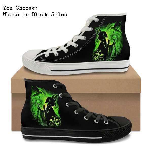 Evil Mistress Kitty Kicks™️ CANVAS HIGH TOP SHOES **REQUEST A PREORDER INVOICE** ($5 deposit will be applied to your full invoice)