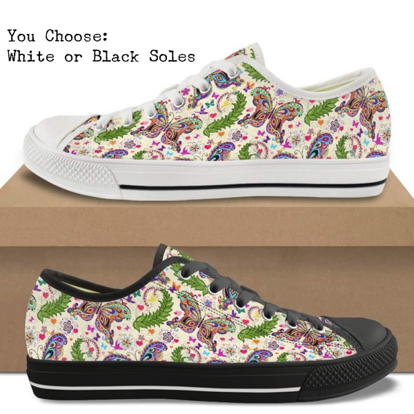 Paisley Butterfly Kitty Kicks™️ CANVAS LOW TOP SHOES **REQUEST A PREORDER INVOICE** ($5 deposit will be applied to your full invoice)