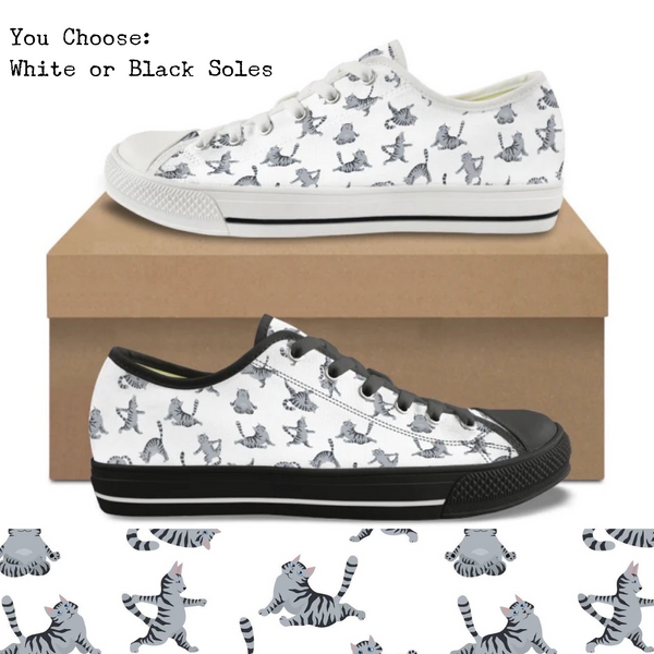 Yoga Cats CANVAS LOW TOP SHOES **REQUEST A PREORDER INVOICE**