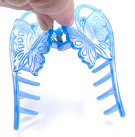Love and Repeat Curved Butterfly Hair Claw Clip - Iridescent Blue