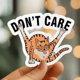 Mystical Monkey Toes - “Don’t Care” Cat Sticker NSFW