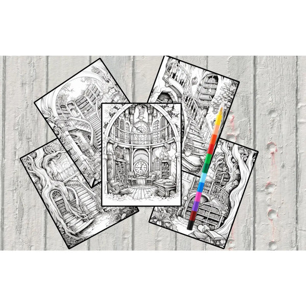 Mystical Monkey Toes - Beautiful Library Coloring Sheets With Stackable Crayon