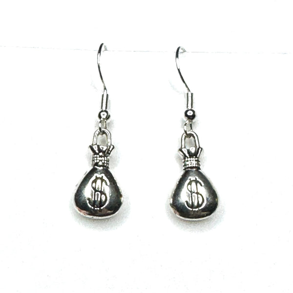 Amy Foxy Style Handmade Earrings - Money Charms: 3D Small Money Bags