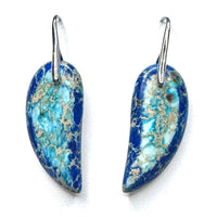 Mio Queena - Colorful Emperor Stone Curved Drop-Shaped Agate Bohemian Earrings