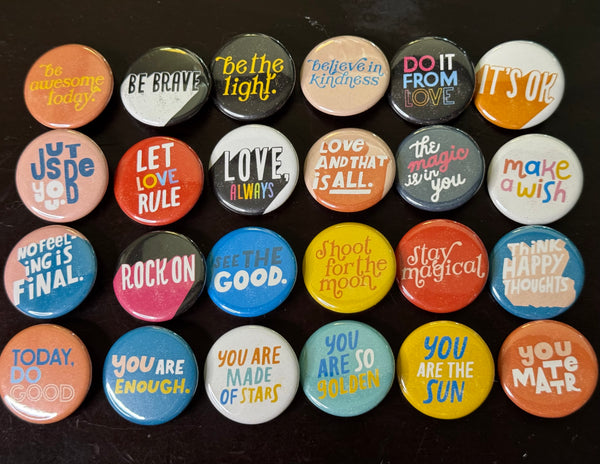 Gibbs Smith - “Love, Always” Pinback Buttons by Spumoni (Sold Separately)
