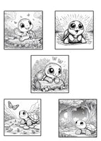 Mystical Monkey Toes - Adorable Turtle Coloring Sheets With Stackable Crayon
