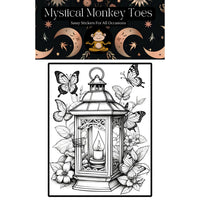 Mystical Monkey Toes - Beautiful Lantern Coloring Sheets With Stackable Crayon