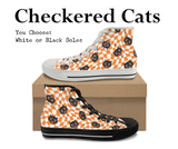 Checkered Cats CANVAS HIGH TOP SHOES **REQUEST A PREORDER INVOICE**