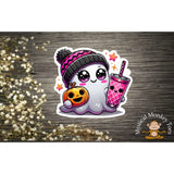 Mystical Monkey Toes - Cute Coffee Ghostie Sticker