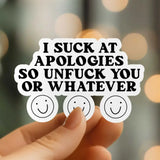 Mystical Monkey Toes - “I Suck at Apologies…” Sticker NSFW