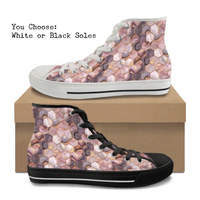 Rose Gold Honeycomb CANVAS HIGH TOP SHOES **REQUEST A PREORDER INVOICE**