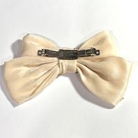 Giant Bow Barrette: Ivory with Rhinestones