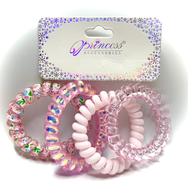 Love and Repeat - Spiral Telephone Cord Hair Ties - Mixed Pink