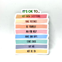Lemonsgrace Designs - "It's Ok" Mental Health Sticker
