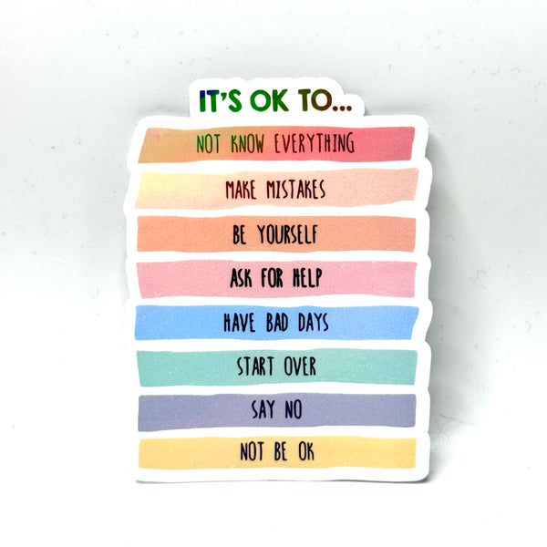 Lemonsgrace Designs - "It's Ok" Mental Health Sticker