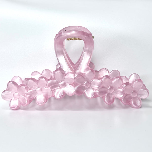 Funteze Pearl Flowers Hair Claw Clip - SOFT PINK