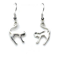 Amy Foxy Style Handmade Earrings - Shiny Arched Cat